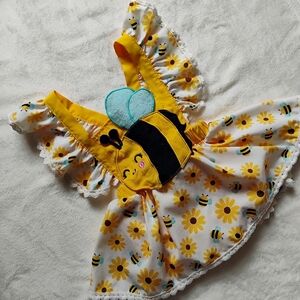 Super Cute Bumble Bee Onesie Dress | Fun To Be One Outfit | 12-18M